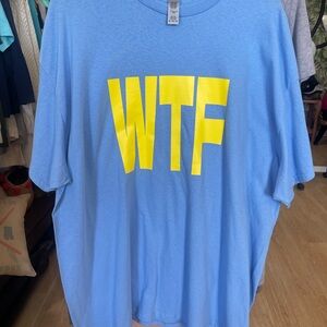 Blue Graphic T-Shirt with Yellow Print